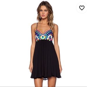 NWT MARA HOFFMAN Embroidered Mini Dress in Black